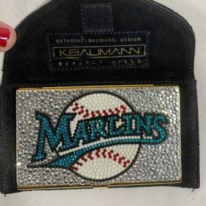 KATHRINE BAUMANN MIAMI FLORIDA MARLINS BASEBALL CRYSTAL BUSINESS/ CARD HOLDER